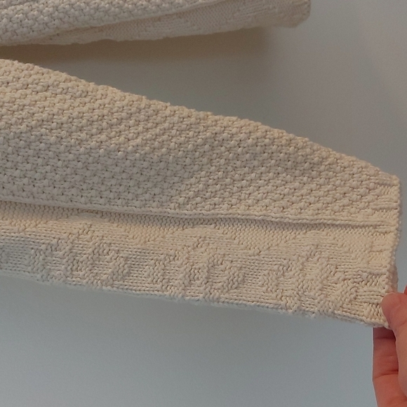 Vintage Binghamton Knitting Co. Aran Knit Hooded Sweater Oversized 100% Cotton - Picture 6 of 6